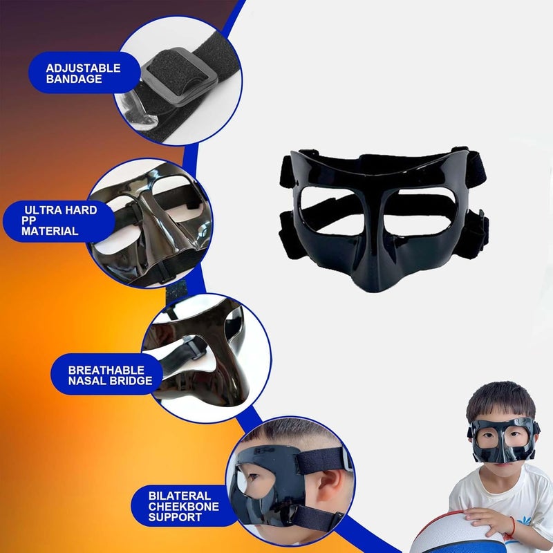 Fenduoer Nose Guard for Sports, Broken Nose, Adustable Face Mask with Foam Padding for Men and Women,Adult,Basketball,Baseball,Football,Softball Face Guard(For Kids) - Image 5